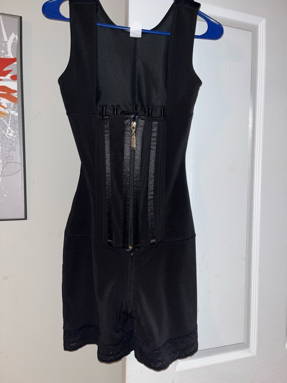 Black Sculpting Bodysuit Shapewear with Front Zipper